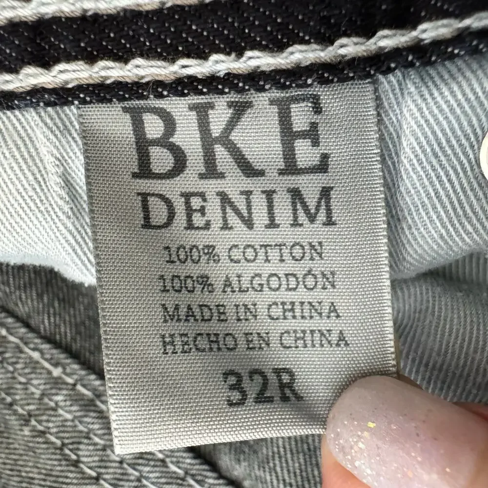 BKE Carter Jeans Mens 32 Straight Leg Y2K Ridged Denim Biker Thick Stitch Rodeo - Picture 4 of 11